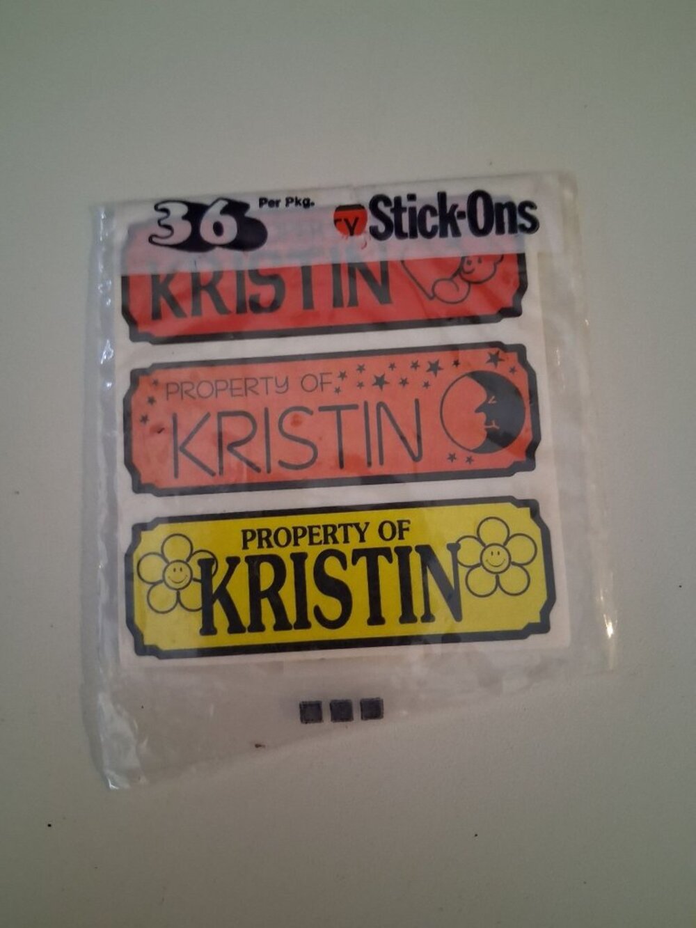 Property of Kristin Sticker Bundle 36 Count Vintage 90s